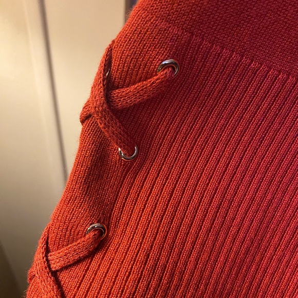 JM Collection Rusty/Red Cardigan - Picture 3 of 8